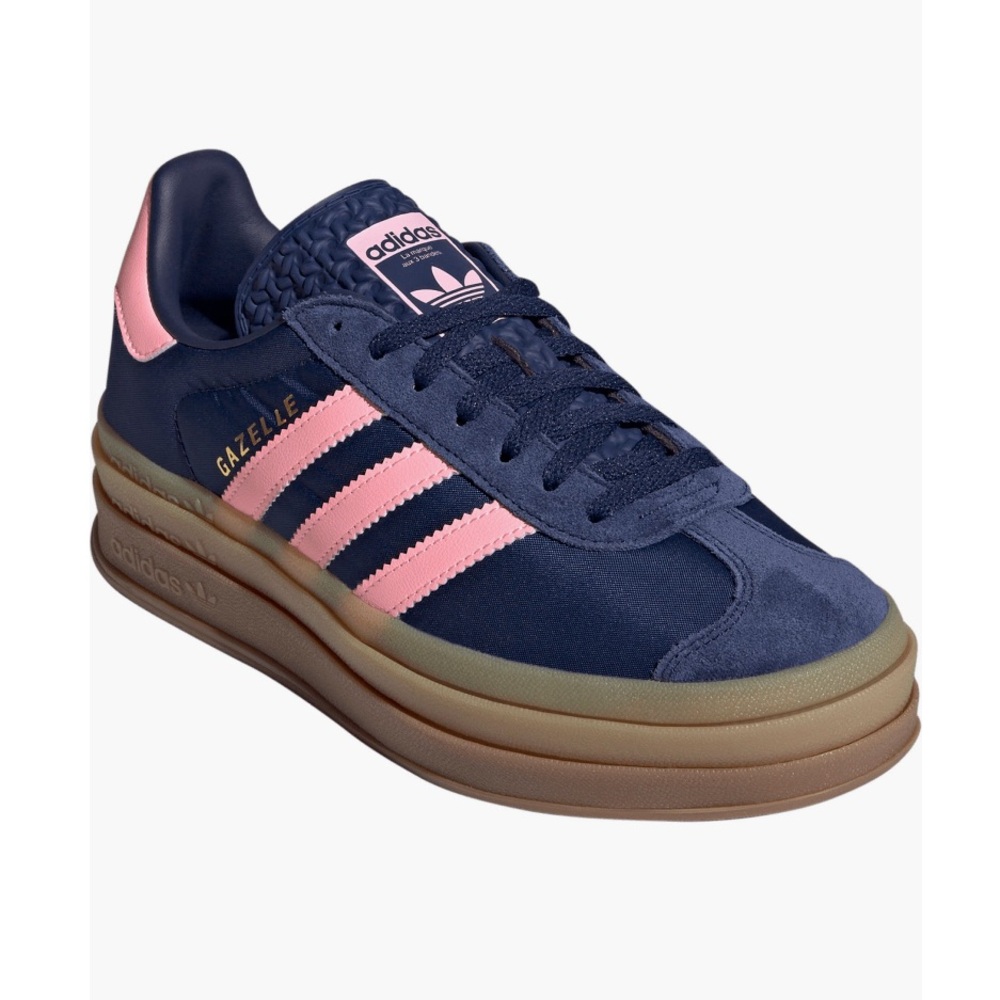 Adidas Gazelle Bold Platform Sneaker in Blue and Pink
